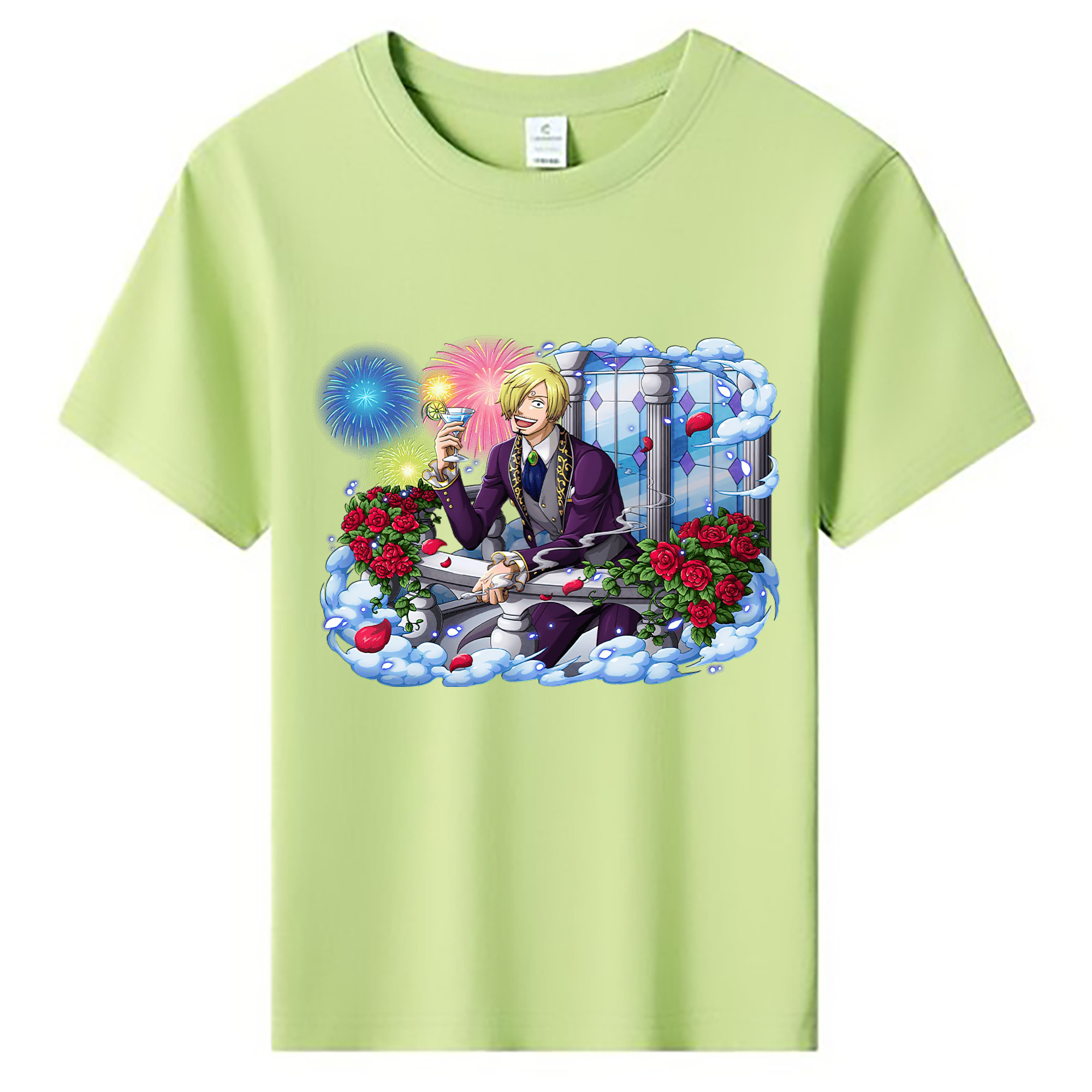 （画像用） ワンピース サンジ ONE PIECE Sanji 綿100％キッズTシャツ（フロントプリント）